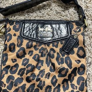 Leopard coach crossbody bag